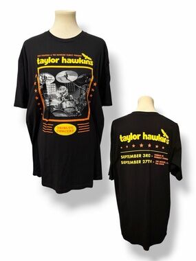 Taylor Hawkins Tribute Concert Foo Fighters Tee Black & Yellow XXL